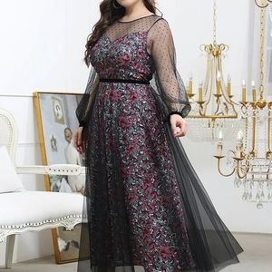 Beautiful black multi color lace layer dress